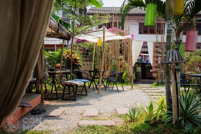 El jardín del Pink Garden restaurant
