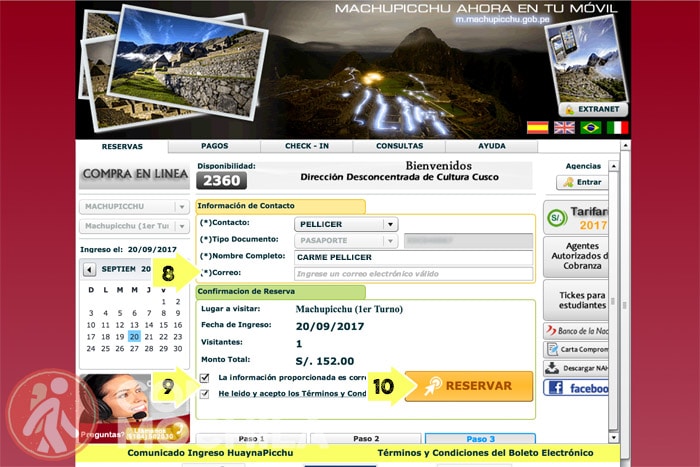 Revisión de datos e introducción de email