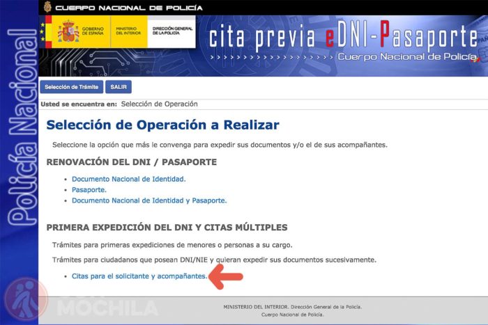 3b. Citas múltiples: Haz click en "Citas para el solicitante y acompañante