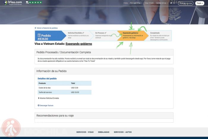 Solicitud enviada y en espera del gobierno vietnamita