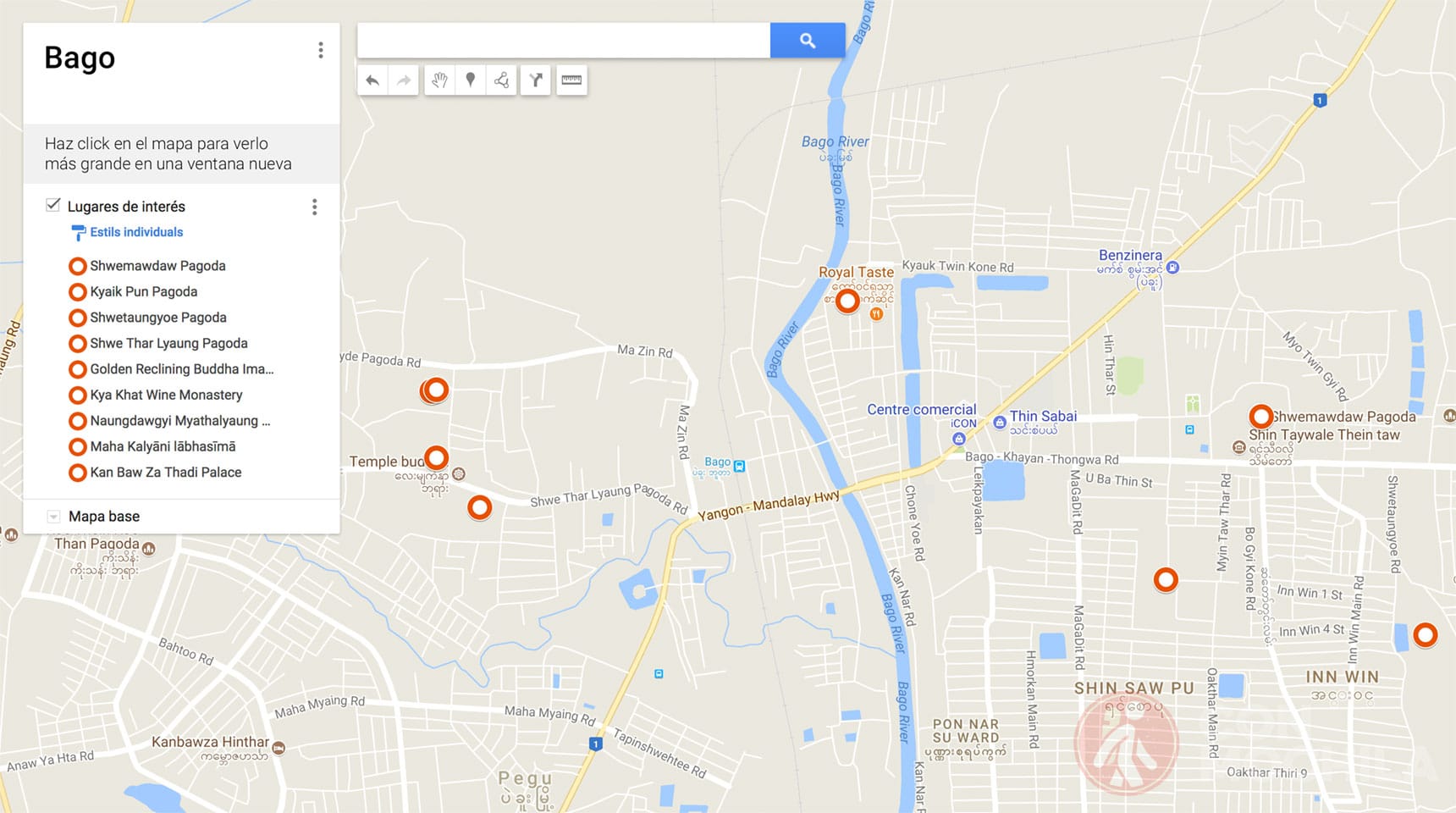 Mapa de Bago