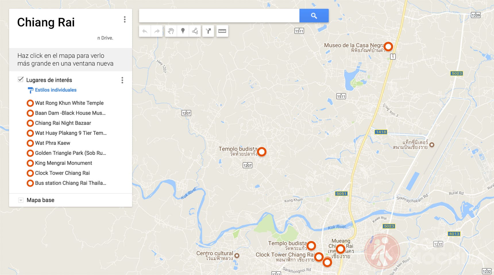 Mapa de Chiang Rai