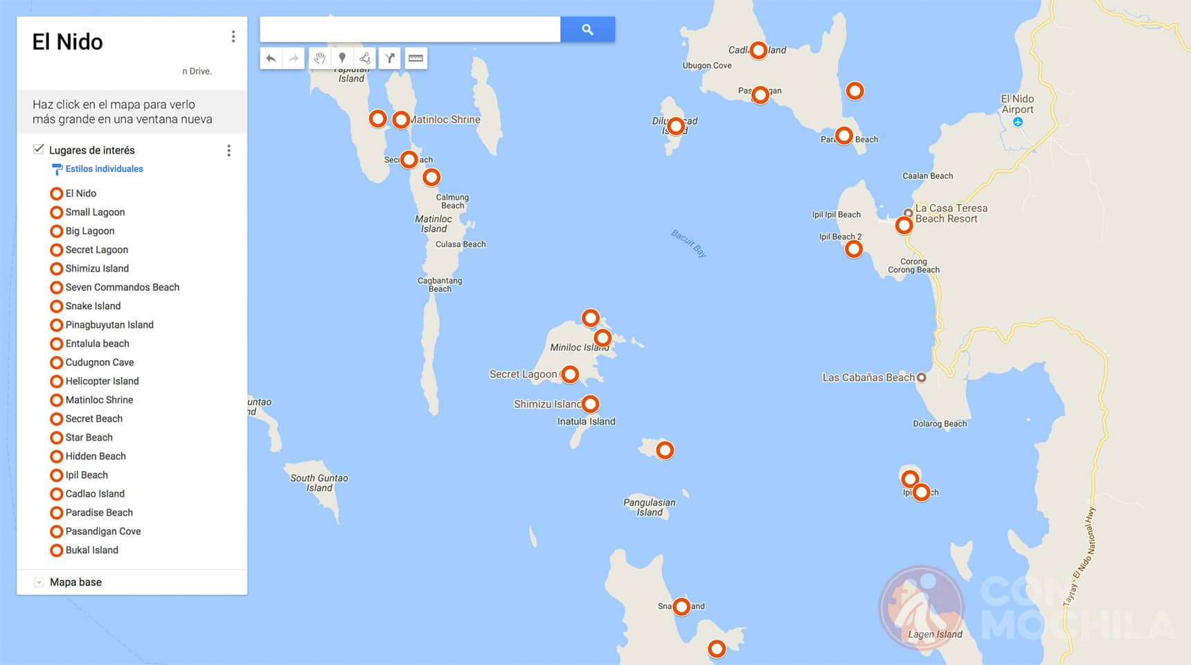 Mapa de El Nido