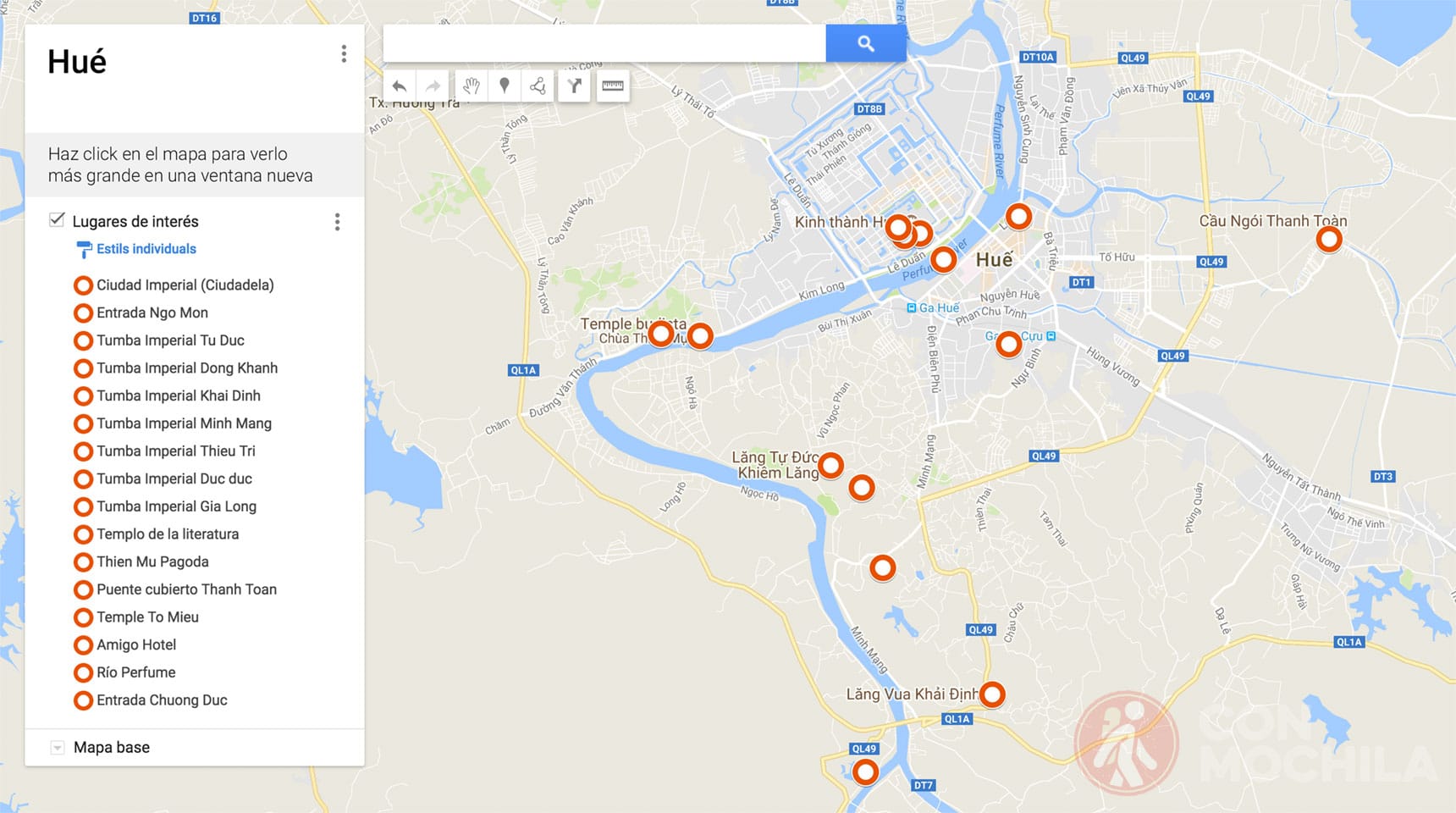Mapa de Hué