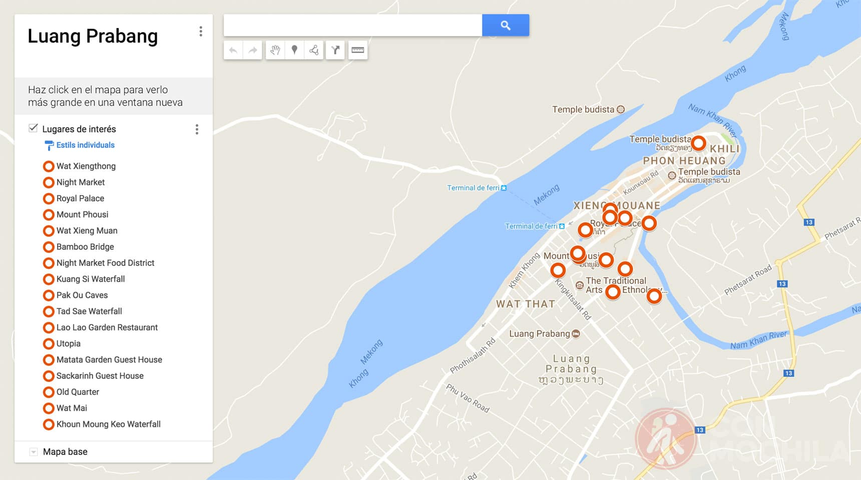 Mapa de Luang Prabang