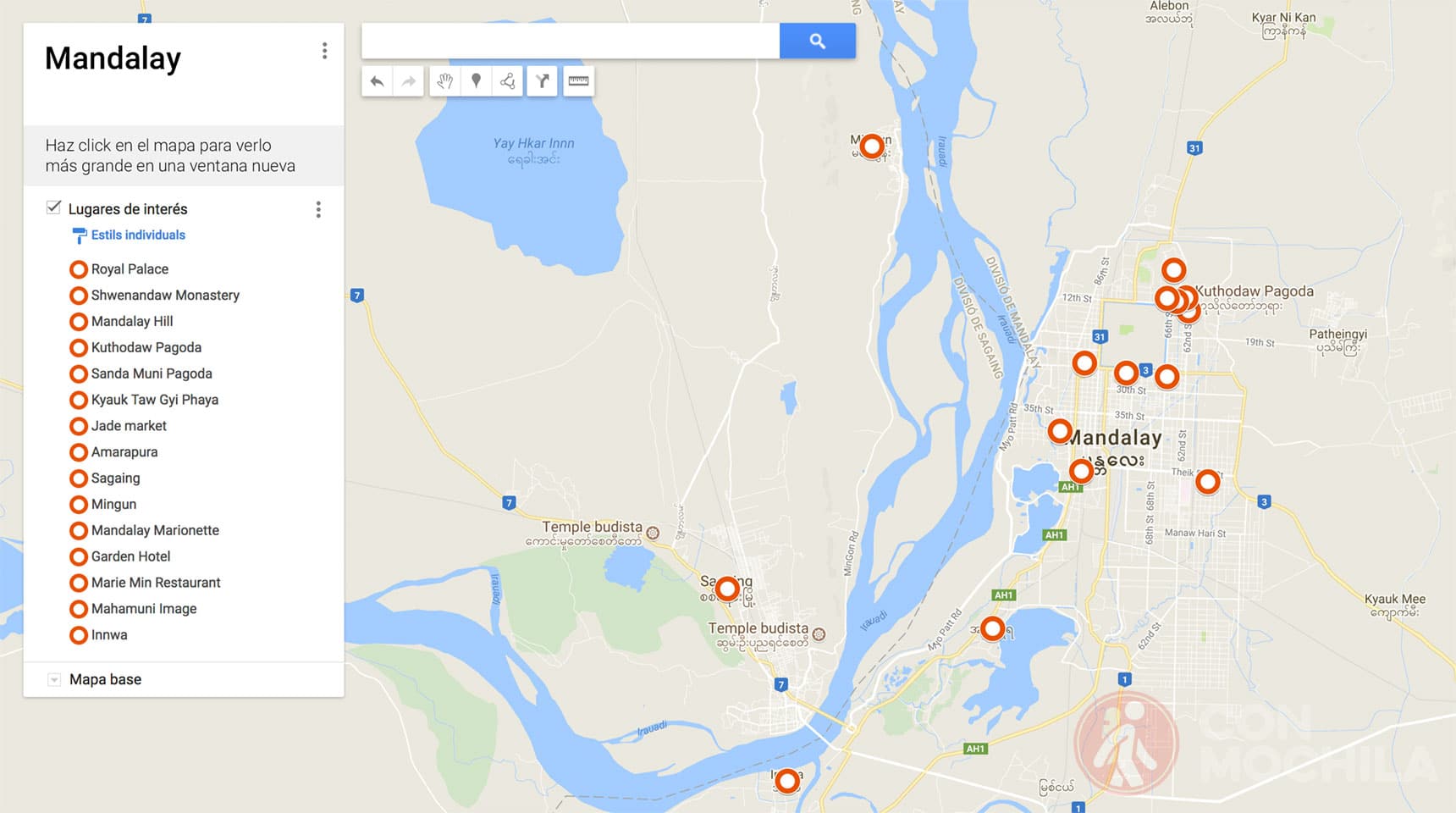 Mapa de Mandalay