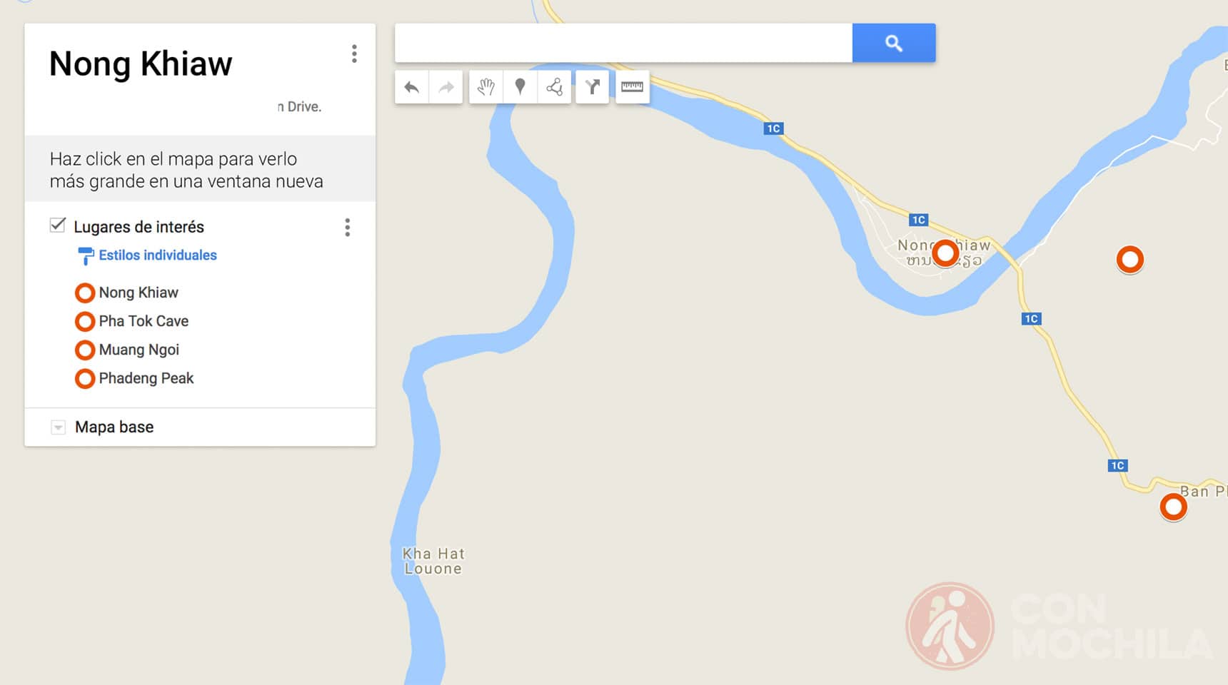 Mapa de Nong Khiaw