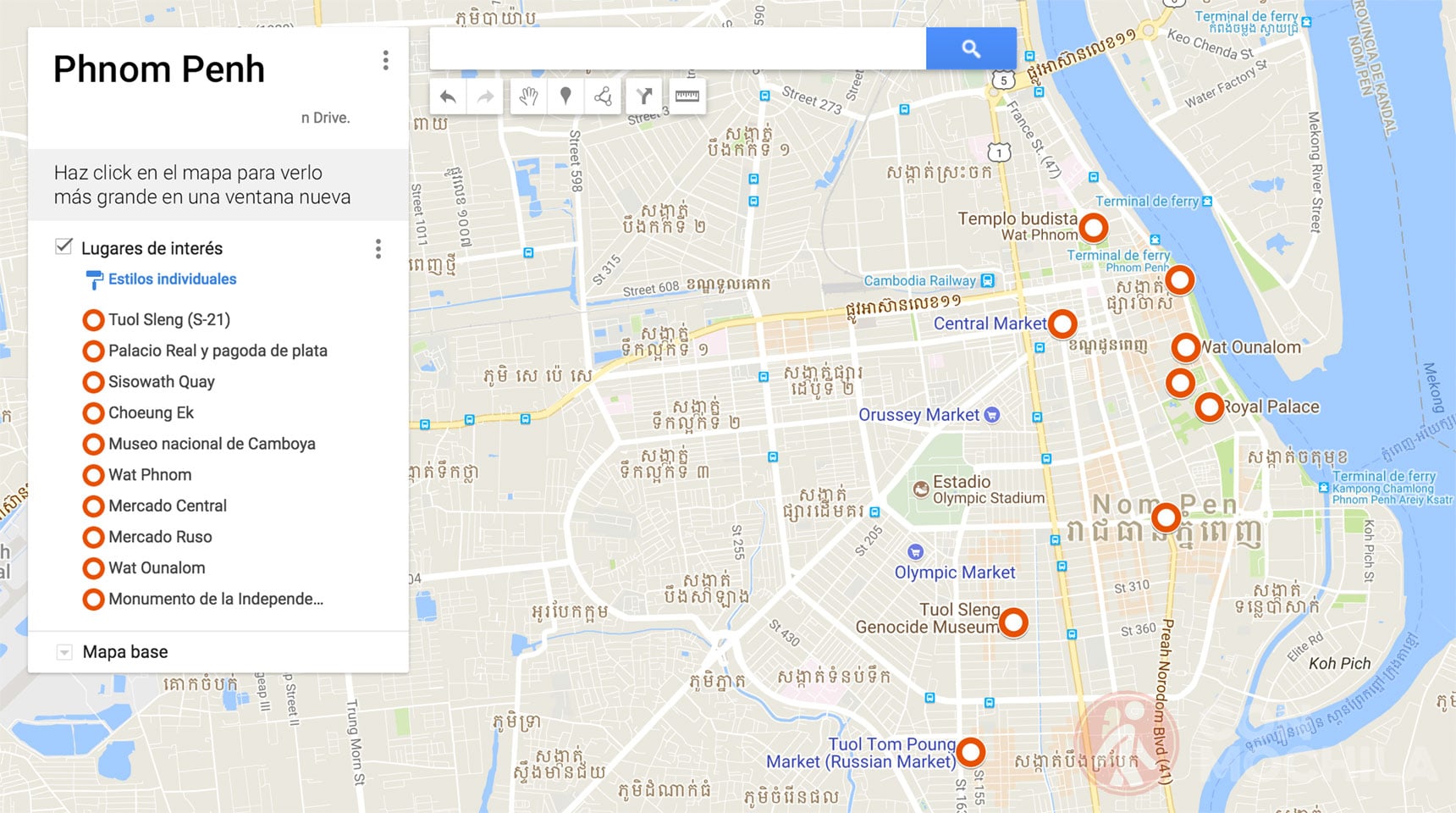 Mapa de Phnom Penh