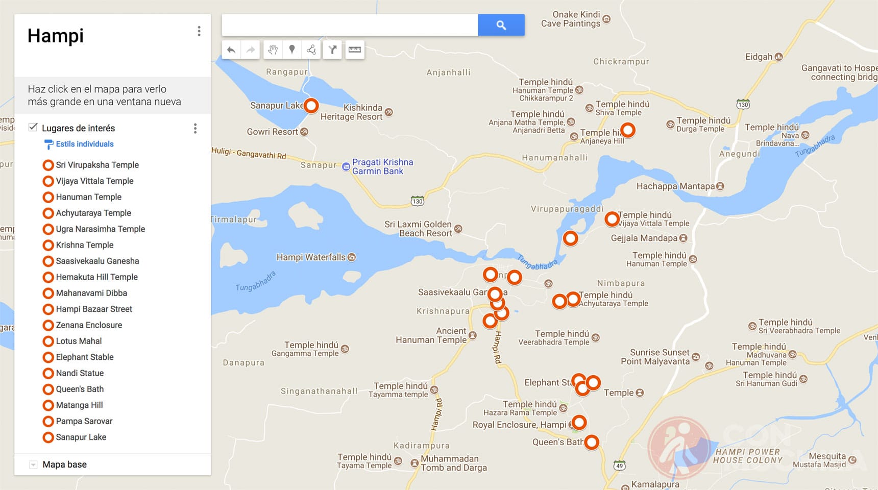 Mapa de Hampi