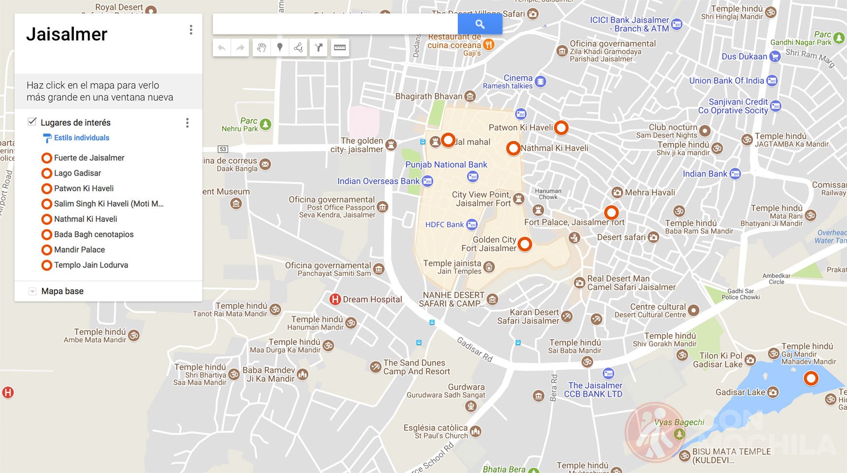 Mapa de Jaisalmer