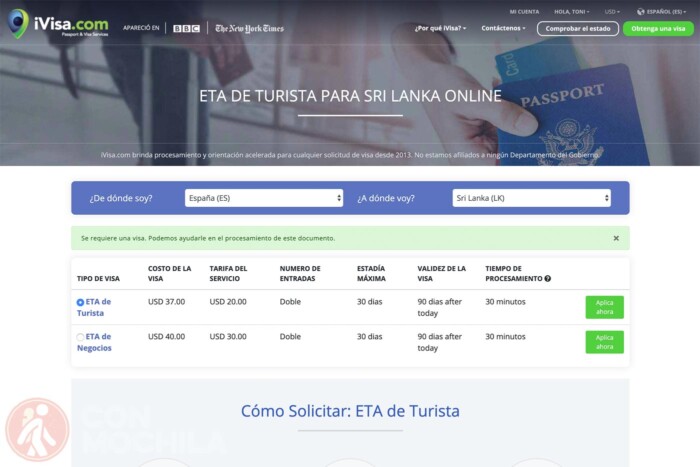 Visado de Sri Lanka online sin complicaciones