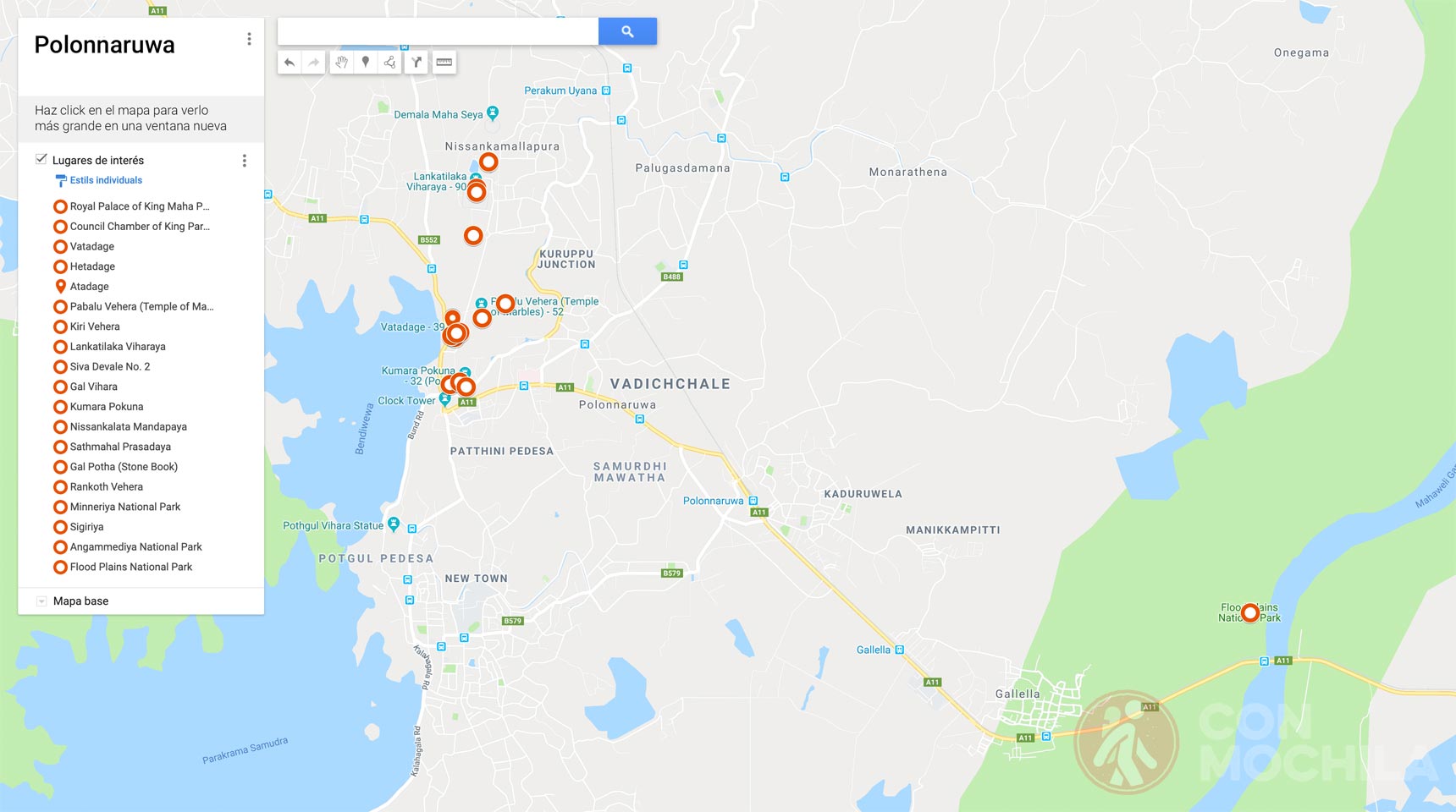 Mapa de Polonnaruwa
