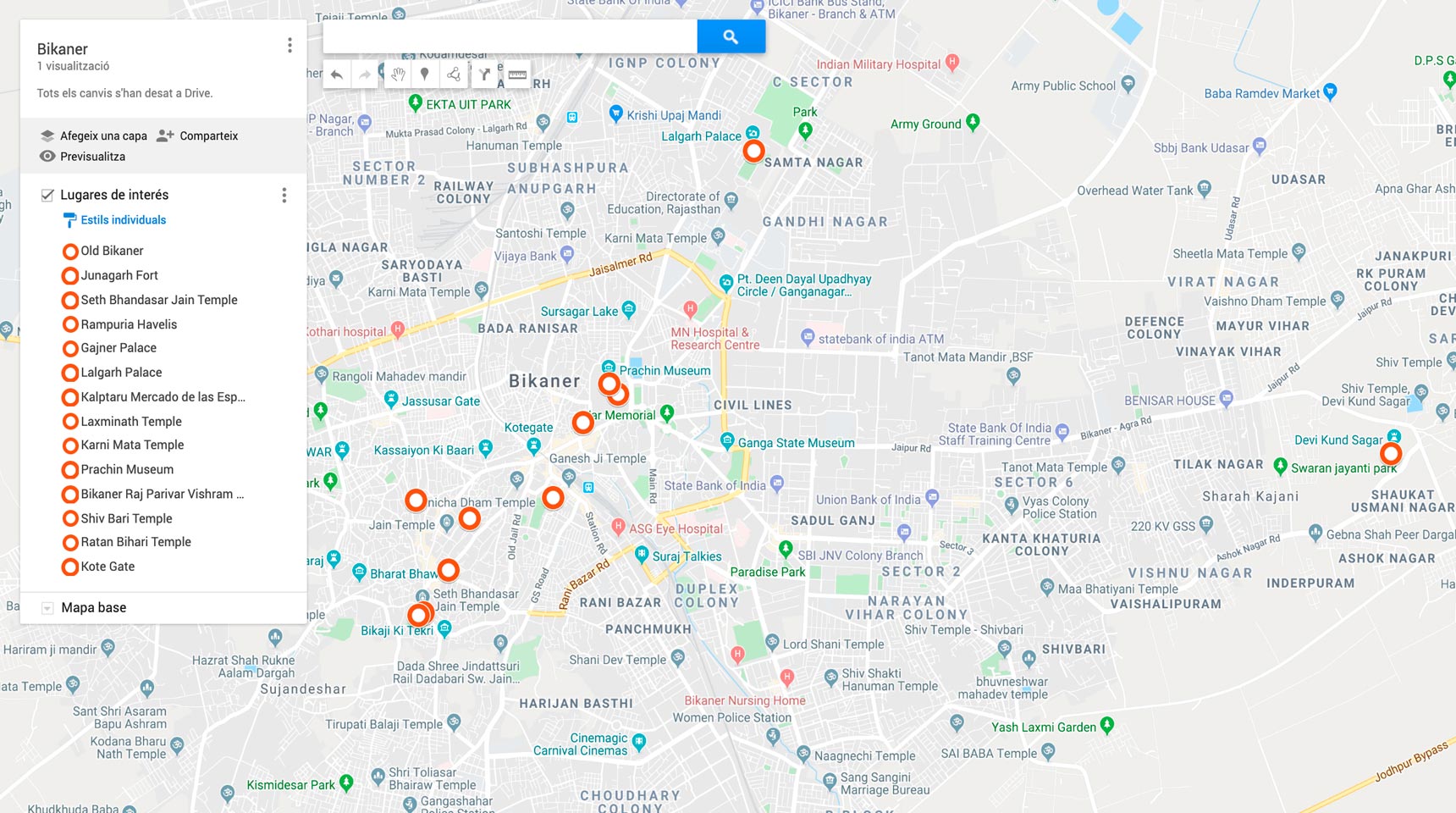 Mapa de Bikaner