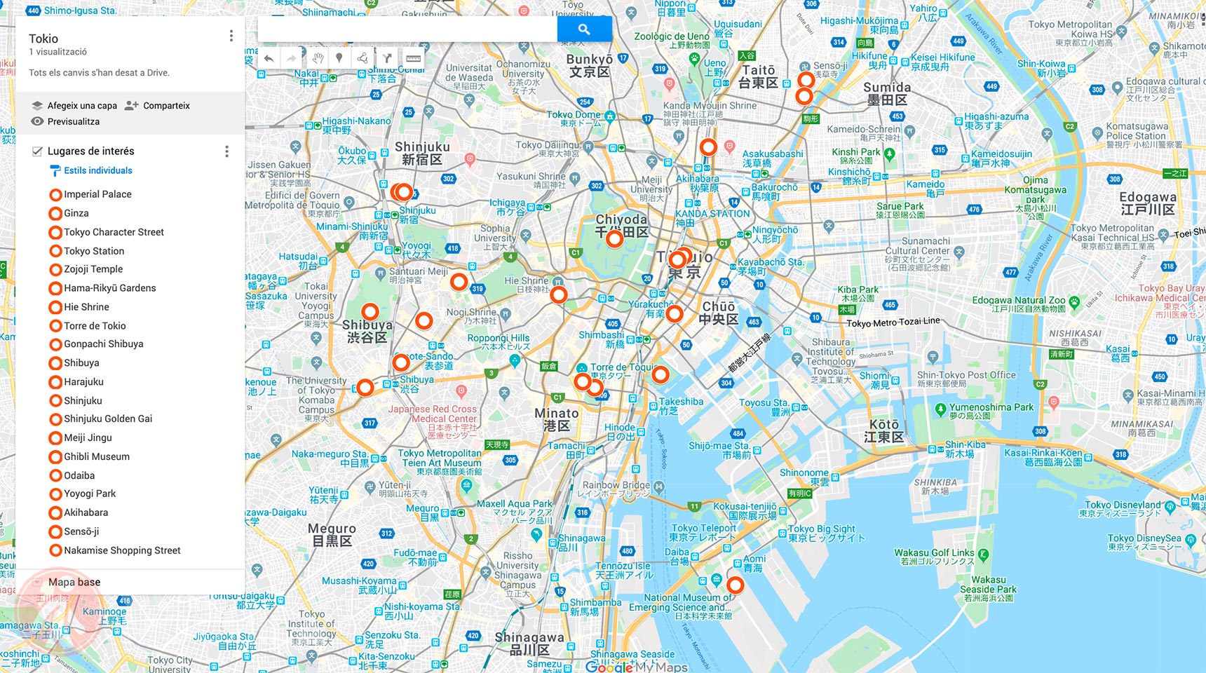 Mapa de Tokio