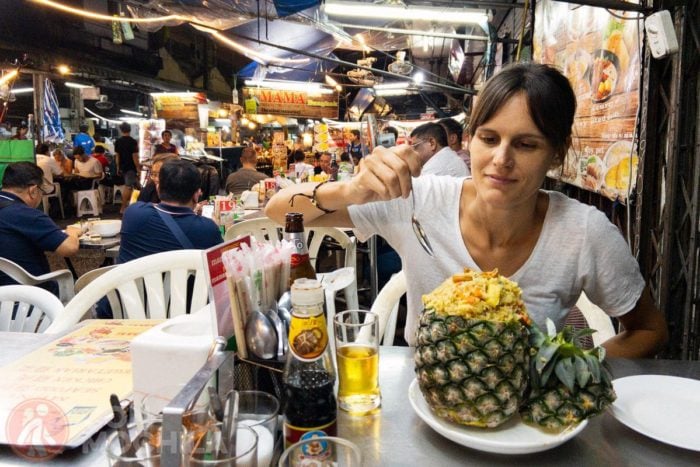 Pineapple fried rice vegetariano, mi preferido de la comida tailandesa