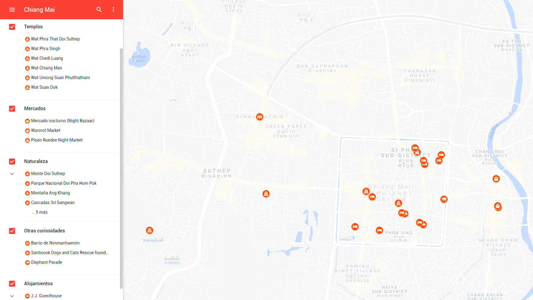 Mapa de Chiang Mai