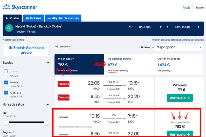Vuelo de Madrid a Bangkok