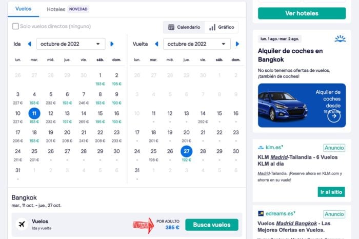 Vuelo a Bamgkok desde España por 383€
