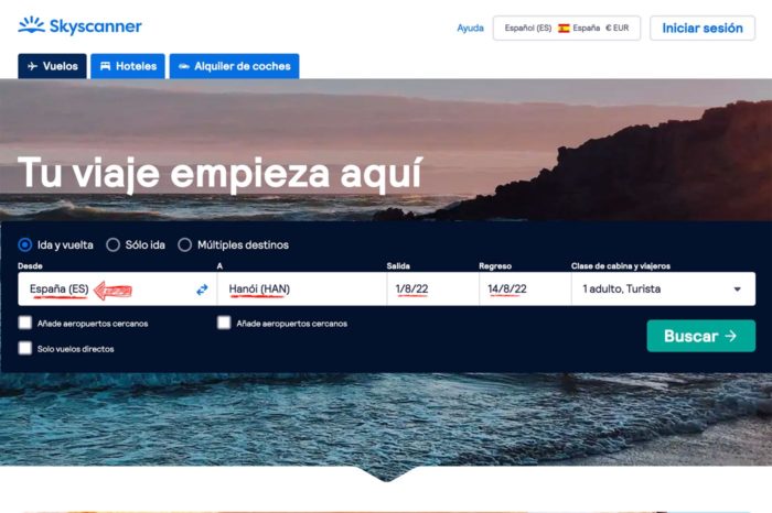 Buscando vuelos baratos a Vietnam con Skyscanner