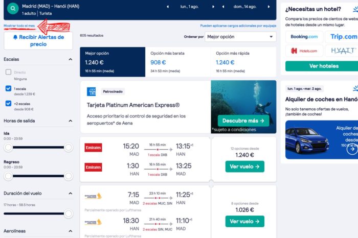 Buscar ofertas de vuelos a Vietnam por meses