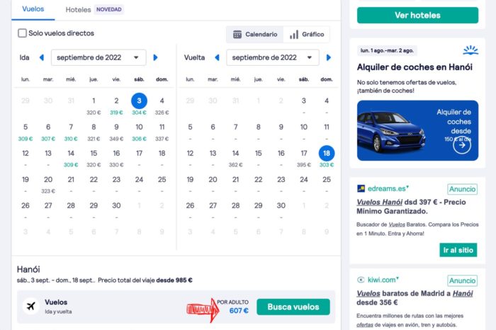 Vuelo a Hanoi desde España por 607€