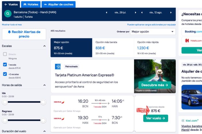 Vuelo de Barcelona a Hanoi desde 875€