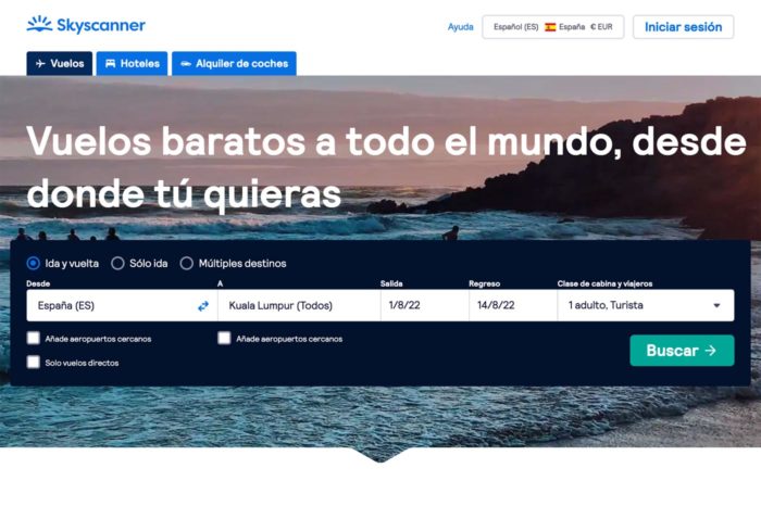 Buscando vuelos a Malasia baratos con Skyscanner
