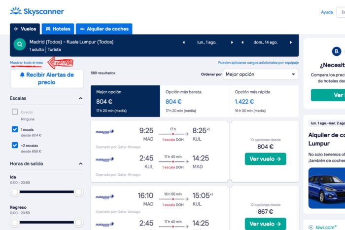 Buscar ofertas de vuelos a Malasia por meses