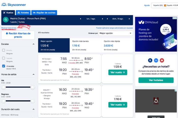 Buscar ofertas de vuelos a Camboya por meses