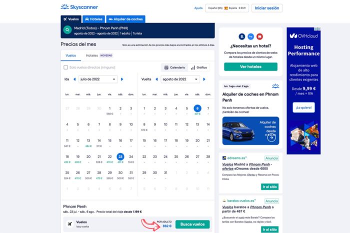 Vuelo a Phnom Penh por 862€