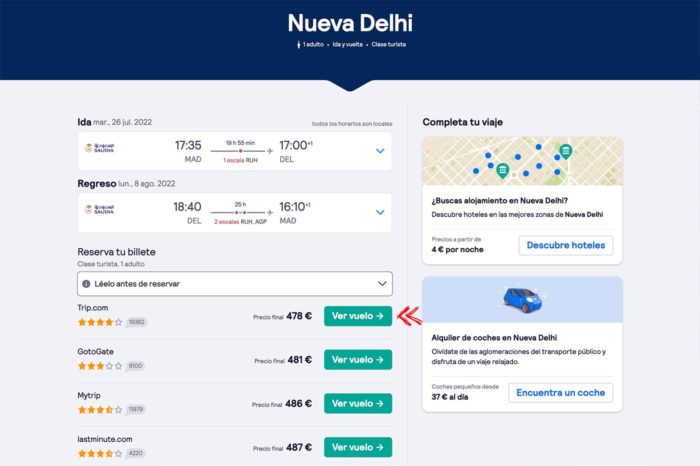 Vuelo a India por 478€