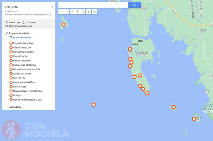 Mapa de Koh Lanta