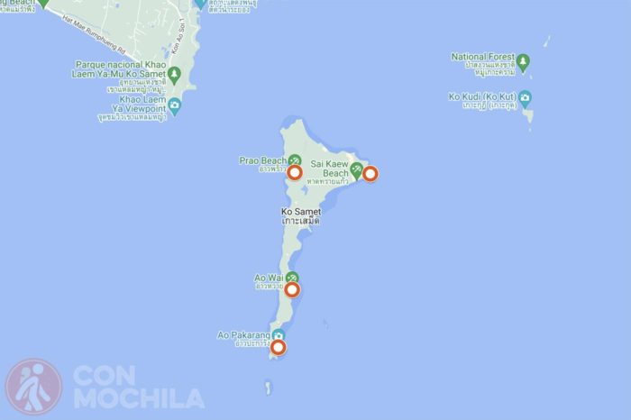 Mapa de Koh Samet