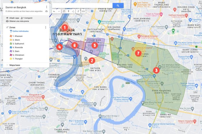 Mapa dormir en Bangkok