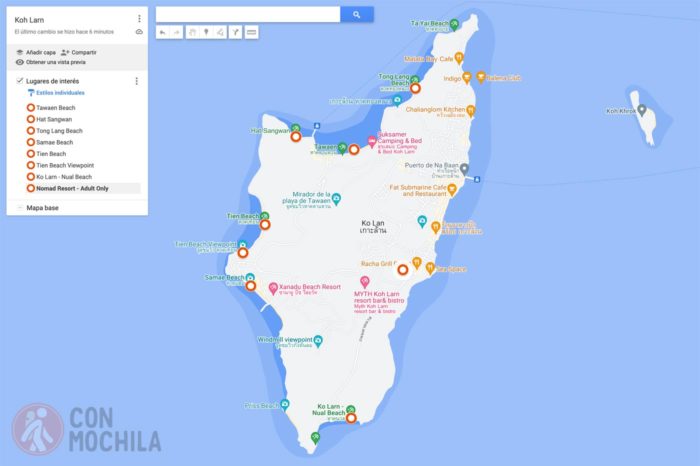 Mapa Koh Larn