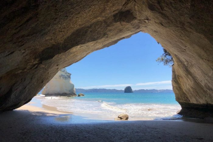 Cathedral Cove Coromandel durante marea baja