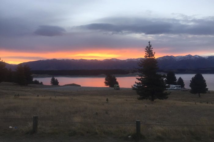Atardecer sobre el camping