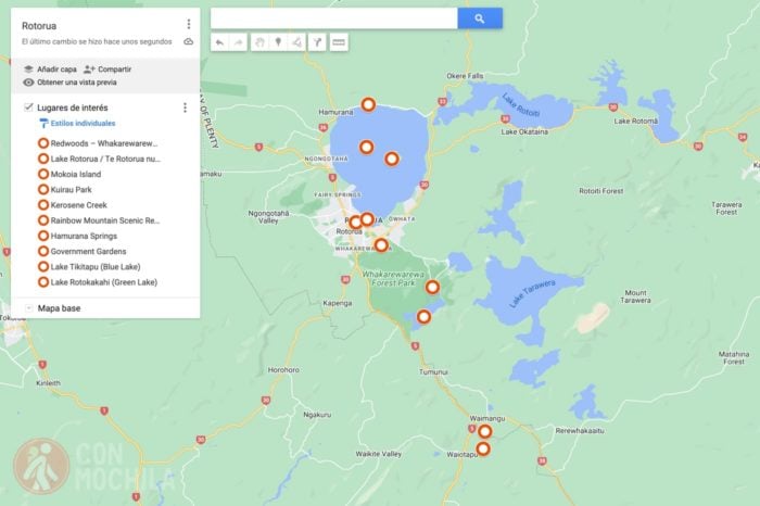 Mapa Rotorua