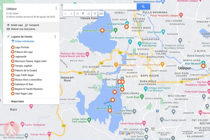 Mapa de Udaipur