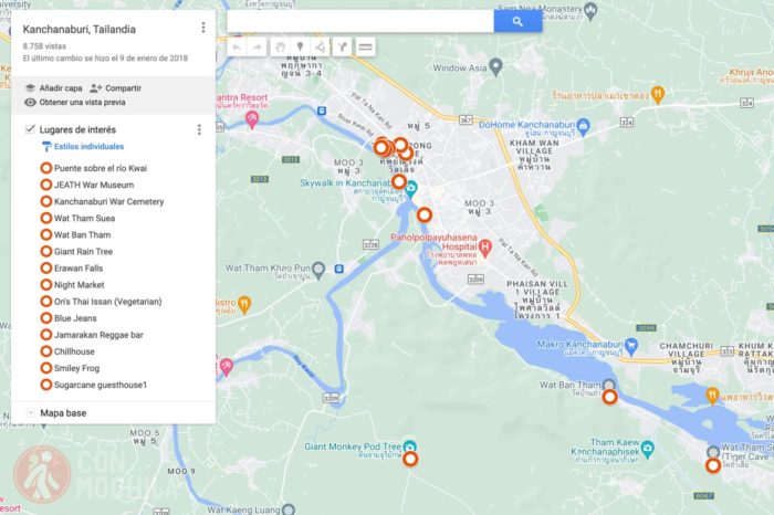 Mapa Kanchanaburi