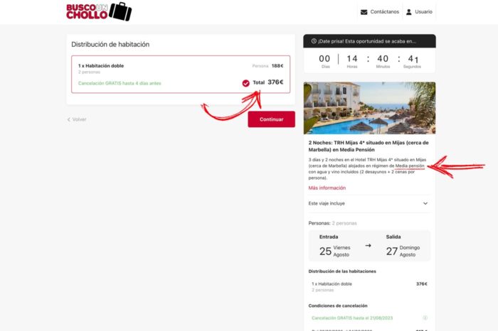 Precio final de la oferta