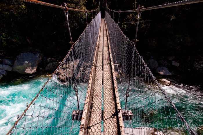 Puente colgante en HollyGord Track