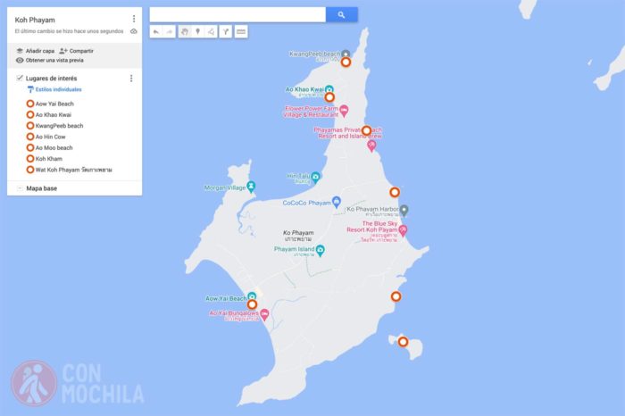 Mapa Koh Phayam