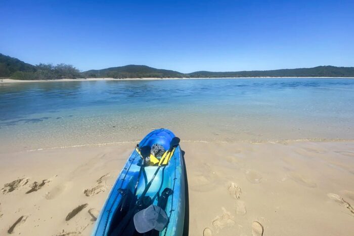 Aparcando el kayak