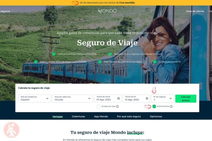 Descuento Mondo del 25% para familias
