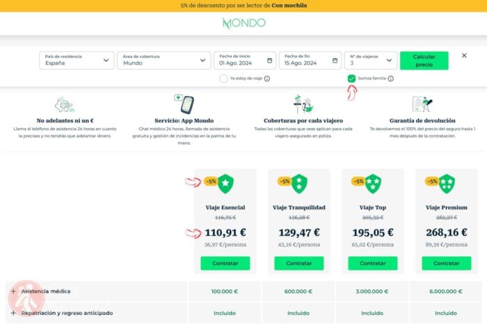 El seguro Heymondo para familias con el descuento aplicado