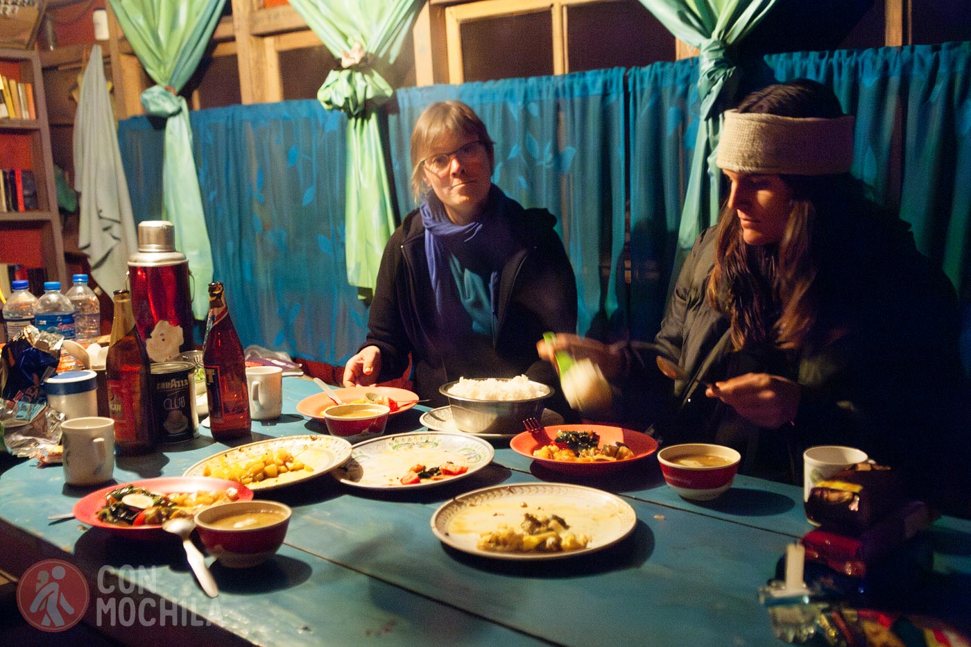La cena en la homestay