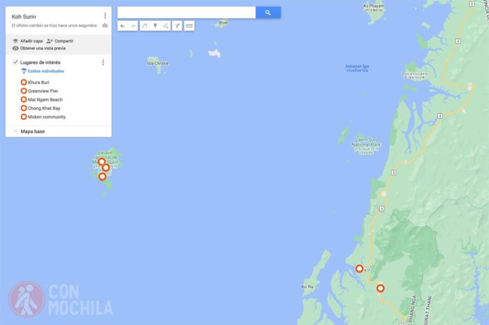 Mapa Koh Surin