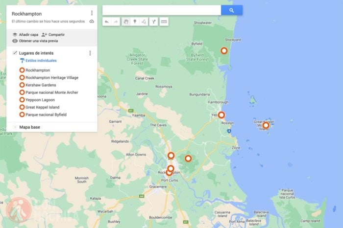 Mapa Rockhampton