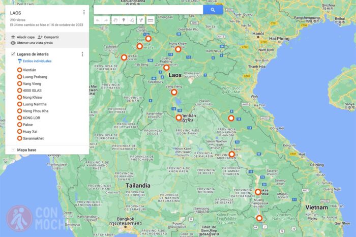 Mapa Laos